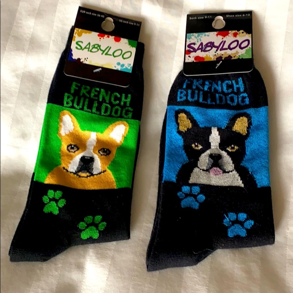 NWT! Sa yooo French Bulldog Socks (2 pairs)